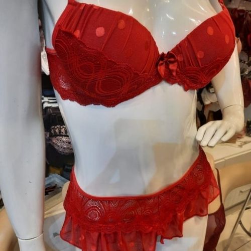 Conjunto sexy vermelho lingerie